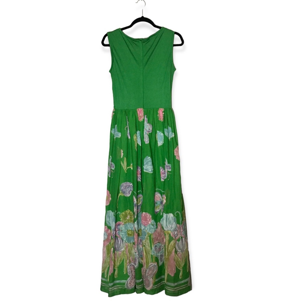 Floral Green  vintage Maxi Dress Size 12